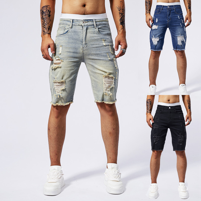 Streetwear Brand Denim - Новинка лета 2024, мужские рваные джинсовые