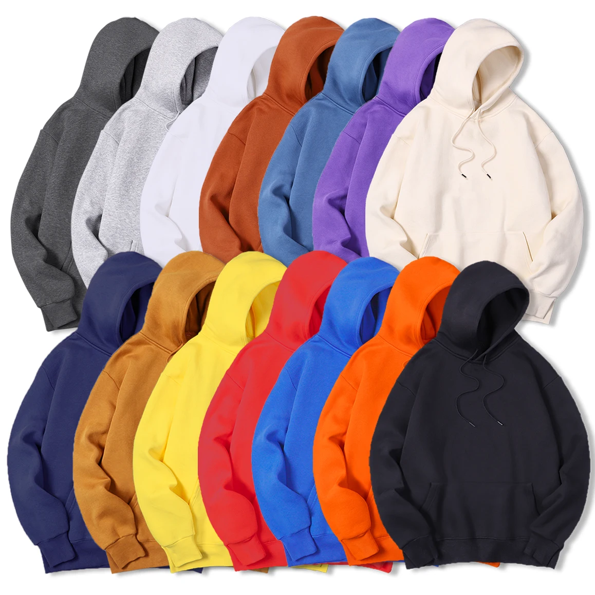 Streetwear Brand Hoodies - Мужской однотонный свитер с капюшоном, теплый