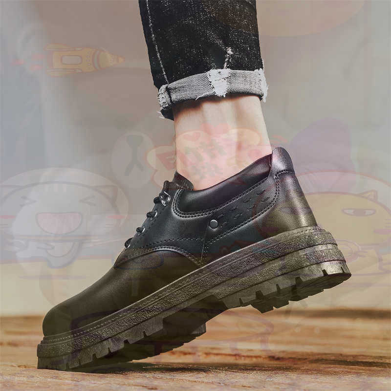 Streetwear Brand Popular - Темные модные кроссовки из натуральной кожи,