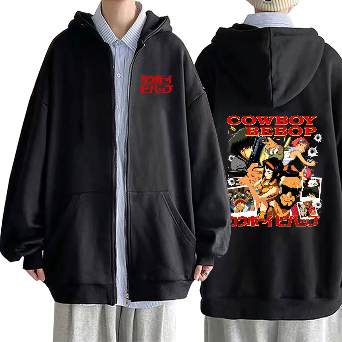 Streetwear Brand Hoodies - Аниме-худи на молнии «Ковбой Бибоп» с