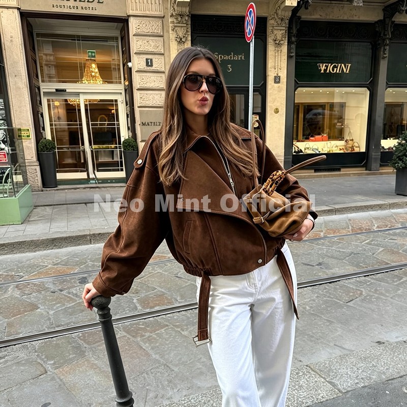 Новая осенняя коричневая замше – обзор и цена Women Streetwear Brand